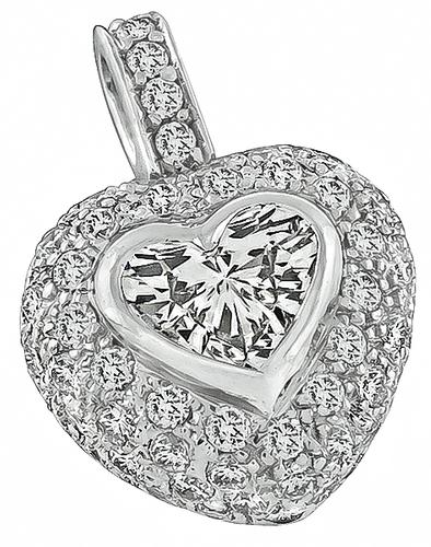 Heart Shape Diamond 18k White Gold Heart Pendant