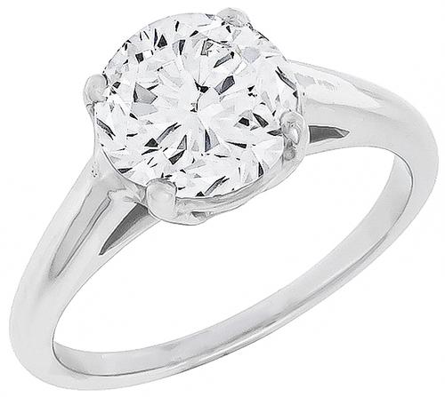 Round Brilliant Cut Diamond Platinum Engagement Ring