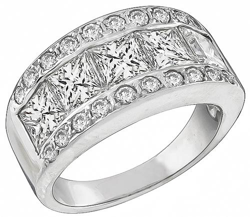 Princess Cut Diamond 14k White Gold Ring