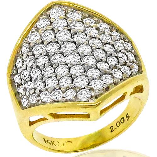 2.00ct Diamond Cluster Gold Ring