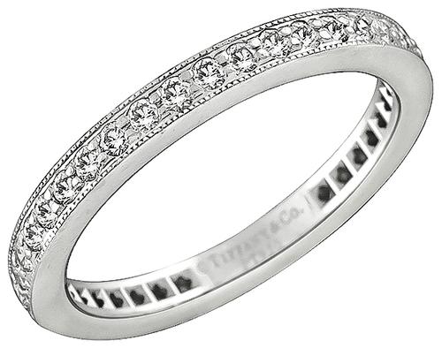 Round Cut Diamond Platinum Eternity Wedding Band by Tiffany & Co