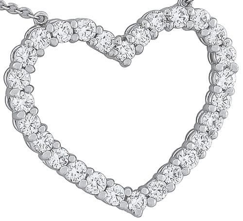 Round Cut Diamond Platinum Tiffany & Co Heart Necklace