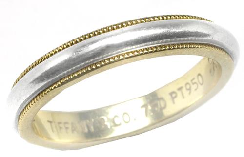 Tiffany and Co. Classic Milgrain Wedding Band Ring Platinum For Sale at  1stDibs | tiffany milgrain wedding band 6mm, tiffany & co pt950, tiffany  and co band ring