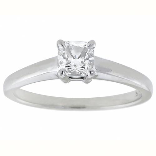 Estate 0.46ct  Lucida Cut Diamond  Solitaire  Platinum Engagement Ring