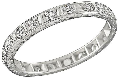 Round Cut Diamond Platinum Eternity Wedding Band