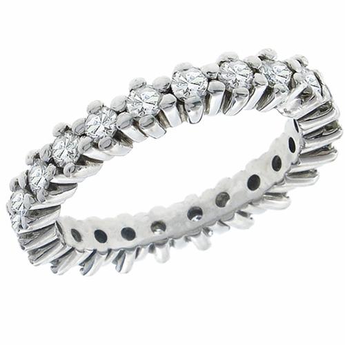 Estate 0.75ct Round Cut Diamond Eternity Platinum Wedding Band