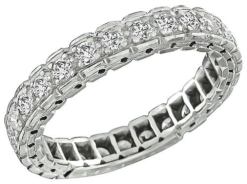 1920s Round Cut Diamond Platinum Eternity Wedding Band