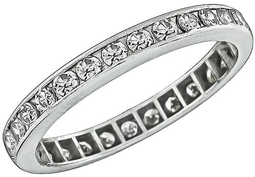 1950s Round Cut Diamond Platinum Eternity Wedding Band