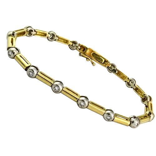 Men's Vintage Diamond Bracelet 14K Yellow Gold