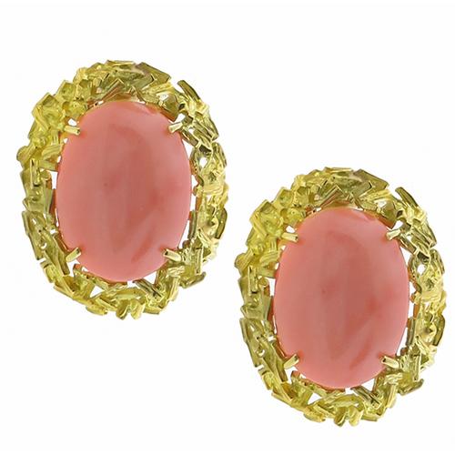 Vintage Italian 'Pomegranate' Coral Earrings – Fetheray