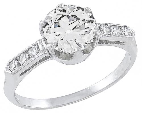 1920s Old European Cut Diamond Platinum Engagement Ring