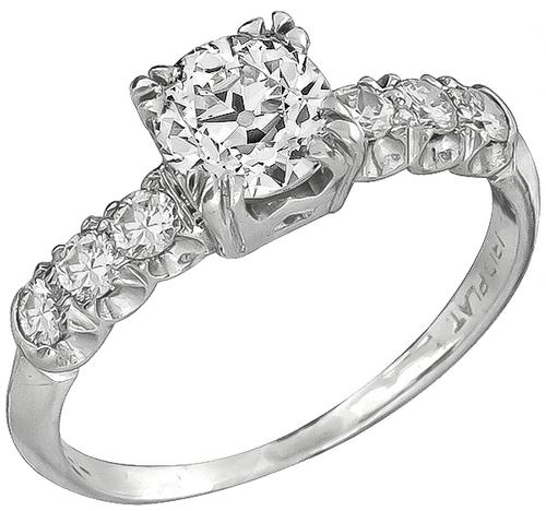 1920s GIA Certified Old European Cut Diamond Platinum Engagement Ring