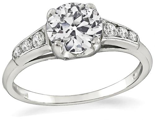 1920s Old European Cut Diamond Platinum Engagement Ring