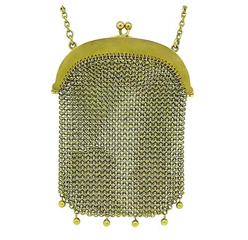 Vintage 14k Yellow Gold Mesh Purse