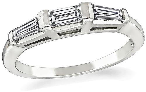 Baguette Cut Diamond Platinum Wedding Band