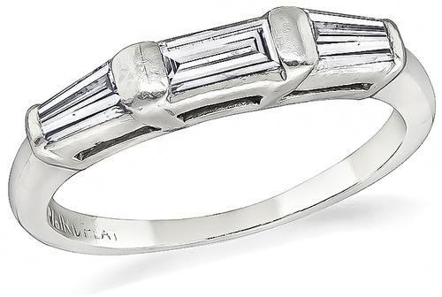 Baguette Cut Diamond Platinum Wedding Band