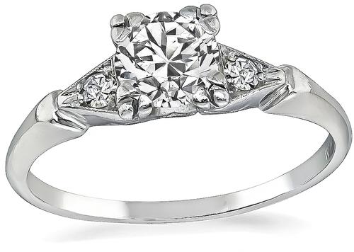 Round Cut Diamond Platinum Engagement Ring