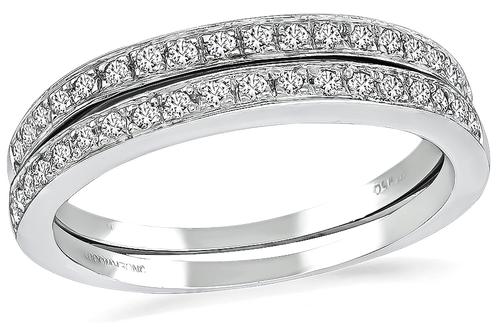 Round Cut Diamond Platinum Wedding Band Set