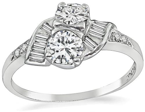 Round Cut Diamond Platinum Ring