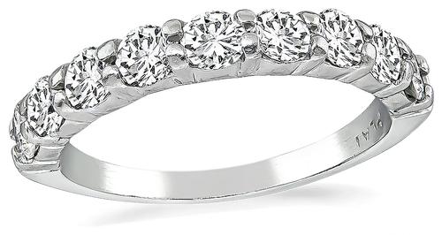 Round Cut Diamond Platinum Wedding Band