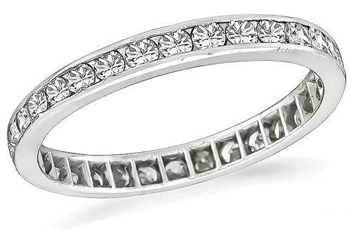 Round Cut Diamond Platinum Eternity Wedding Band