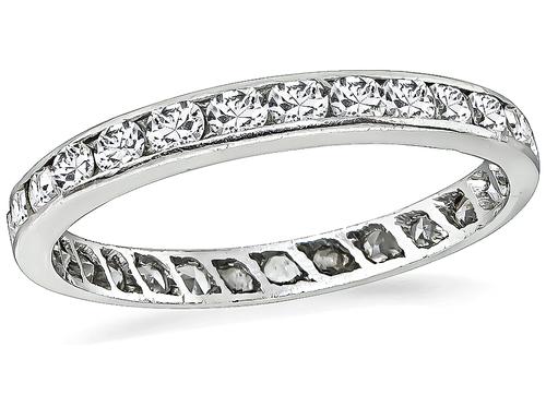 European Cut Diamond Platinum Eternity Wedding Band