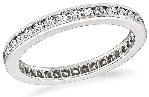 Round Cut Diamond Platinum Eternity Wedding Band