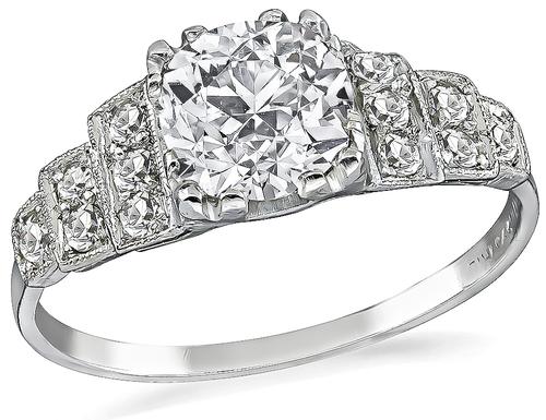 Round Brilliant Cut Diamond Platinum Engagement Ring