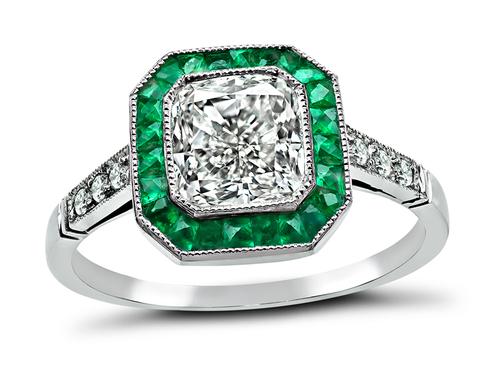 Radiant Cut Diamond Platinum Engagement Ring