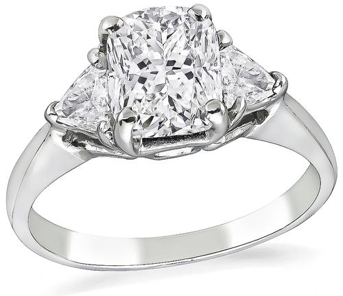 Cushion Cut Diamond Platinum Engagement Ring