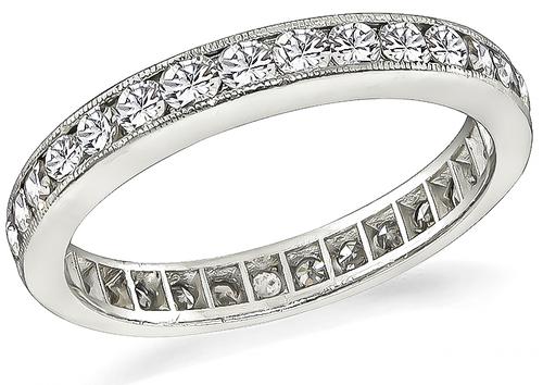 Round Cut Diamond Platinum Eternity Wedding Band