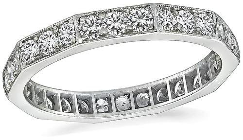 Round Cut Diamond Platinum Eternity Wedding Band