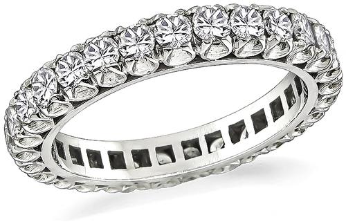 Round Cut Diamond Platinum Eternity Wedding Band