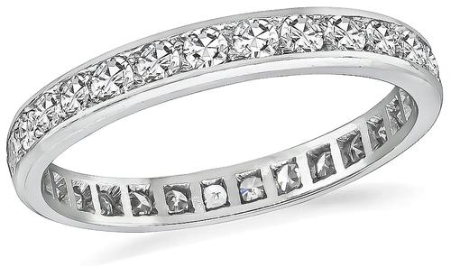 Round Cut Diamond Platinum Eternity Wedding Band