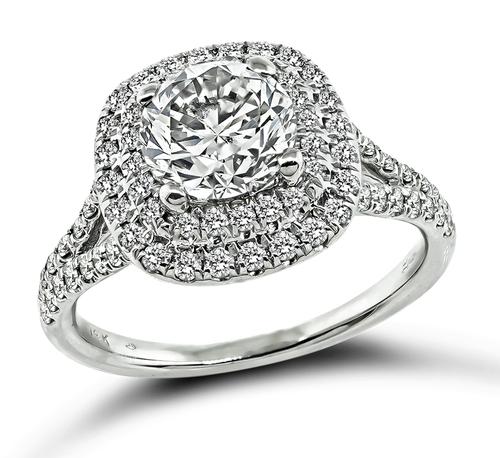 Round Cut Diamond 14k White Gold Engagement Ring