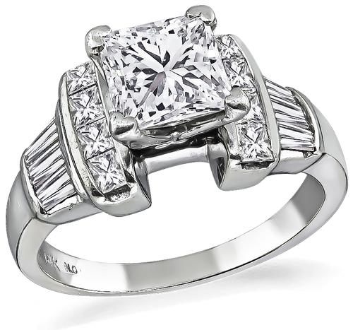 Princess Cut Diamond 14k White Gold Engagement Ring