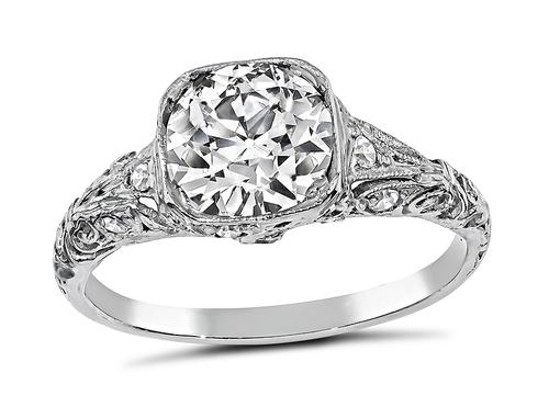 Antique Diamond Platinum Engagement Ring