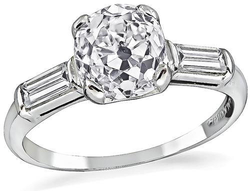 Cushion Cut Diamond Platinum Engagement Ring