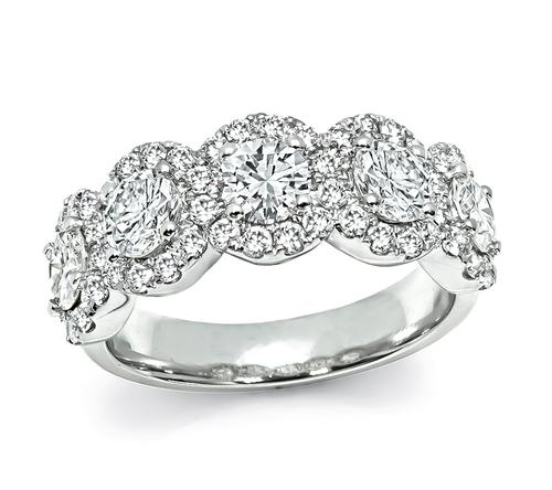Round Cut Diamond 14k White Gold Ring