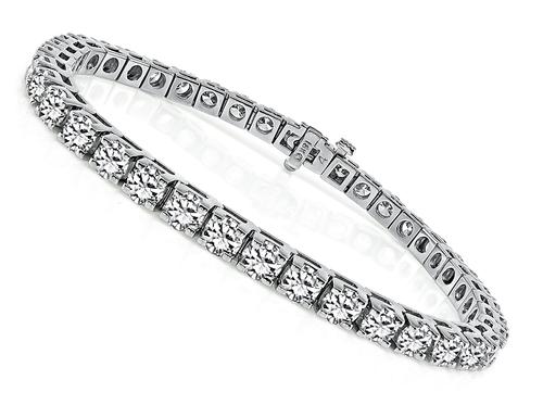 Round Cut Diamond 18k White Gold Tennis Bracelet