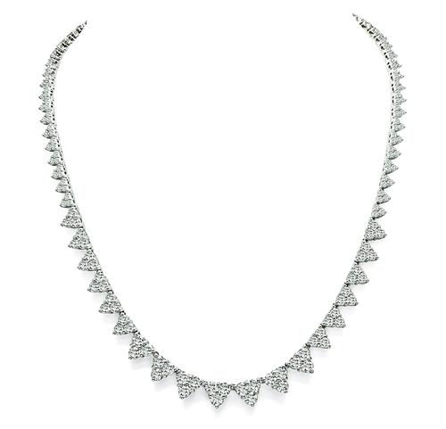 Round Cut Diamond 18k White Gold Necklace