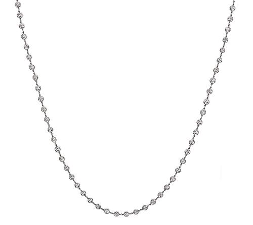 Round Cut Diamond Platinum By The Yard Necklace