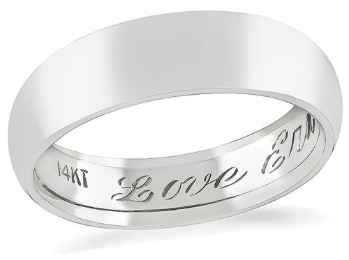 14k White Gold Wedding Band