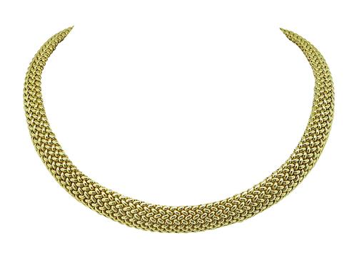 14k Yellow Gold Weave Necklace