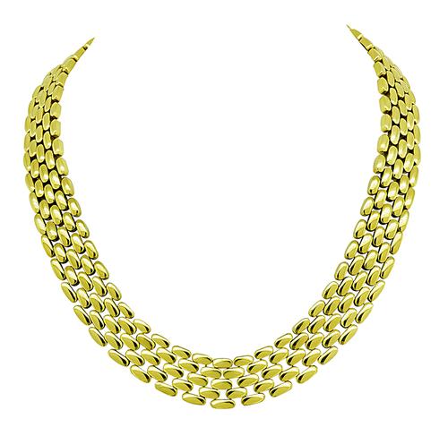 18k Yellow Gold Panther Link Necklace