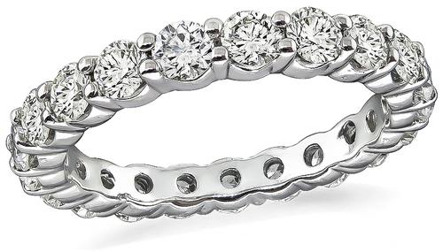 Round Cut Diamond 14k White Gold Eternity Wedding Band