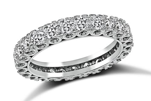 Round Cut Diamond Platinum Eternity Wedding Band