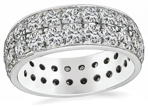 Round Cut Diamond 18k White Gold Eternity Wedding Band