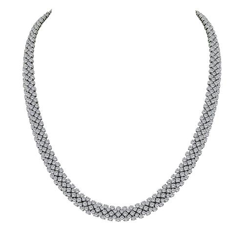 Round Cut Diamond Platinum Necklace