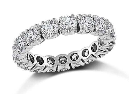 Round Cut Diamond Platinum Eternity Wedding Band